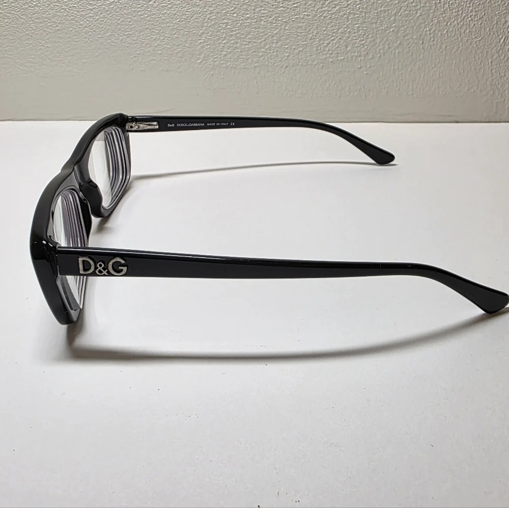 Authentic Dolce & Gabbana D&G 1107 501 Black Rectangular Eyeglass Frames Italy
